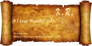 Kling Renátó névjegykártya