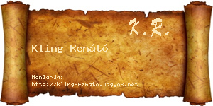 Kling Renátó névjegykártya